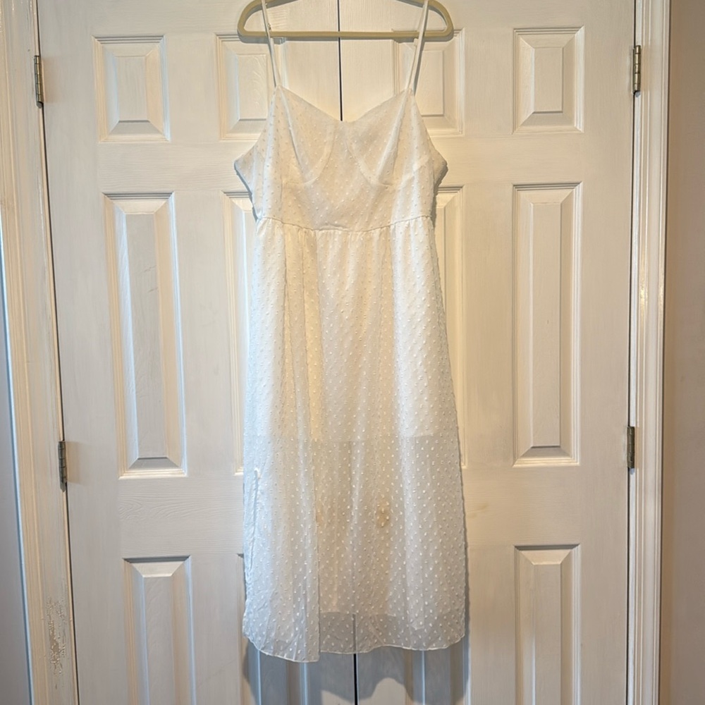 SHEIN White Swiss Dots Dress